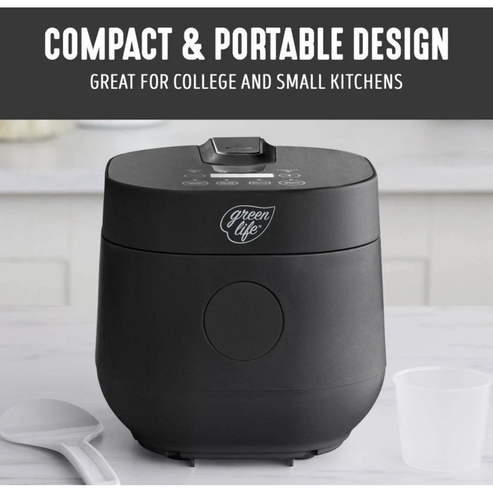 Green Life Healthy Ceramic Nonstick Go Grains,‎ Rice and Grains Cooker Black NIB